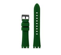 HASGTFM Resin Silicone Rubber Watchstrap 19mm 21mm Black Dark Blue Green Orange Men Watchband Fit For SWATCH IRONY Fit For CHRONO Browned(Green-B pin,19mm)