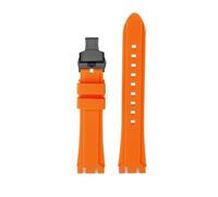 HASGTFM Resin Silicone Rubber Watchstrap 19mm 21mm Black Dark Blue Green Orange Men Watchband Fit For SWATCH IRONY Fit For CHRONO Browned(Orange-Black,19mm)