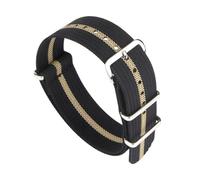 HASGTFM Ribbed Watch Strap 18mm 19mm 20mm 22mm Nylon Watch Straps Braid Ballistic Fabric Watchband Accessories Fit For Military Watch Band(BLACK KHAKI,20mm)