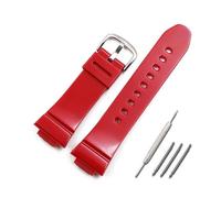 HASGTFM Rubber Strap Pin Buckle Fit For Casio Fit For BABYG BGA130 131 160 BA110 111 112 5338 Sports Waterproof Strap Watch Band(Red)