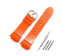 HASGTFM Rubber Strap Pin Buckle Fit For Casio Fit For BABYG BGA130 131 160 BA110 111 112 5338 Sports Waterproof Strap Watch Band(Orange)