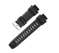 HASGTFM Silica Gel Men Watch Strap Fit For CASIO PROTREK PRG 250/260/270/550/500 PRW-3500/2500/5100 Wrist Band Watchbands 18MM(Black-silver)