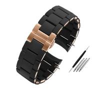 HASGTFM Silicone Coated Stainless Steel Watch Strap 20mm 23mm Black White Men Women Watchband Bracelet Fit For Armani AR5890/5891/5906/5921(Black rose gold,20mm)