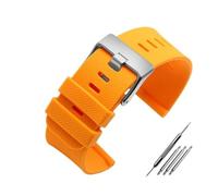 HASGTFM Silicone Rubber Resin Watch Strap 24mm Sports Black Gray Yellow Watchband Fit For SUUNTO Fit For SPARTAN TRAVERSE ALPHA Fit For WOODLAND(B Yellow-S pin)