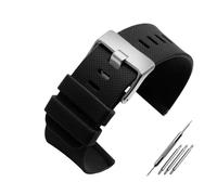 HASGTFM Silicone Rubber Resin Watch Strap 24mm Sports Black Gray Yellow Watchband Fit For SUUNTO Fit For SPARTAN TRAVERSE ALPHA Fit For WOODLAND(B Black-S pin)
