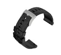 HASGTFM Silicone Rubber Resin Watch Strap 24mm Sports Black Gray Yellow Watchband Fit For SUUNTO Fit For SPARTAN TRAVERSE ALPHA Fit For WOODLAND(A Black-S pin)