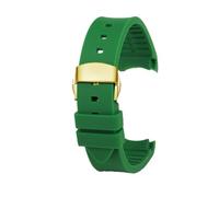HASGTFM Silicone Rubber Watch Strap 20mm 23mm Arc Interface Soft Black Red Men Women Watchband Fit For GUC GC G-TIMELESS YA1264065 YA126487(Green-Gold,23mm)