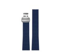 HASGTFM Silicone Rubber Watch Strap 21mm Plaid Black Blue Brown Men's Watchband Fit For Patek Philippe Aquanaut 5164A 5167A 5168A(Blue-Silver)