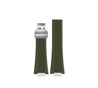 HASGTFM Silicone Rubber Watch Strap 25 * 13mm Soft Stripe Black Brown Gray Green Men’s Watchband Fit For Patek Philippe(A Green-S)
