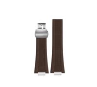 HASGTFM Silicone Rubber Watch Strap 25 * 13mm Soft Stripe Black Brown Gray Green Men’s Watchband Fit For Patek Philippe(A Brown-S)