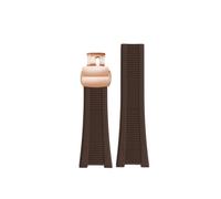 HASGTFM Silicone Rubber Watch Strap 25 * 13mm Soft Stripe Black Brown Gray Green Men’s Watchband Fit For Patek Philippe(B Brown-RG)