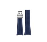 HASGTFM Silicone Rubber Watch Strap 25 * 13mm Soft Stripe Black Brown Gray Green Men’s Watchband Fit For Patek Philippe(B Blue-S)