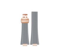 HASGTFM Silicone Rubber Watch Strap 25 * 13mm Soft Stripe Black Brown Gray Green Men’s Watchband Fit For Patek Philippe(A Gray-RG)