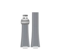 HASGTFM Silicone Rubber Watch Strap 25 * 13mm Soft Stripe Black Brown Gray Green Men’s Watchband Fit For Patek Philippe(A Gray-S)