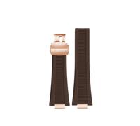 HASGTFM Silicone Rubber Watch Strap 25 * 13mm Soft Stripe Black Brown Gray Green Men’s Watchband Fit For Patek Philippe(A Brown-RG)