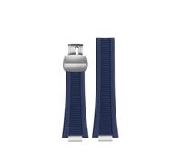 HASGTFM Silicone Rubber Watch Strap 25 * 13mm Soft Stripe Black Brown Gray Green Men’s Watchband Fit For Patek Philippe(A Blue-S)