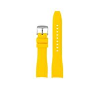 HASGTFM Silicone Rubber Watch Strap Fit For CASIO EFR-303L EFR-303D EFR-304 22mm Curved End Black Blue Orange Red Yellow White Men Watchband(Yellow-S pin)