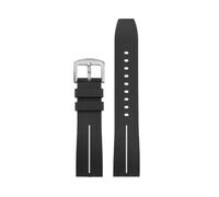 HASGTFM Silicone Rubber Watch Strap Sports Black Red Green White Lines Men Replacement Watchband Bracelet Fit For CASIO EQB-1000(Black white-S pin)