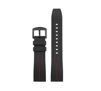 HASGTFM Silicone Rubber Watch Strap Sports Black Red Green White Lines Men Replacement Watchband Bracelet Fit For CASIO EQB-1000(Black red-B pin)