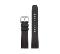 HASGTFM Silicone Rubber Watch Strap Sports Black Red Green White Lines Men Replacement Watchband Bracelet Fit For CASIO EQB-1000(Black red-S pin)