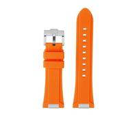 HASGTFM Silicone Rubber Watchband Fit For TISSOT PRX Watchband T137.407/T137.410 Series Super Player Men Wrist Strap 26x12mm Convex End(Orange silver pin)
