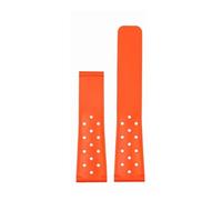 HASGTFM Silicone Rubber Watchstrap 22mm Arc Interface With Holes Soft Black Orange Red Blue Men Watchband Fit For Tag Heuer AQUARACER Fit For Monaco(Orange-NO BK)