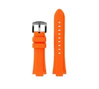 HASGTFM Silicone Rubber Watchstrap 24 * 16mm Convex Joint Black Blue Green Orange Men Watchband Fit For Timex Adventure Tidal IQ T2N720 T2N721(Orange-B pin)