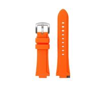 HASGTFM Silicone Rubber Watchstrap 24 * 16mm Convex Joint Black Blue Green Orange Men Watchband Fit For Timex Adventure Tidal IQ T2N720 T2N721(Orange-S pin)