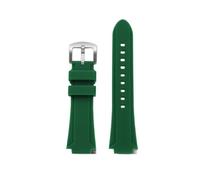 HASGTFM Silicone Rubber Watchstrap 24*16mm Convex Joint Black Blue Green Orange Men Watchband Fit For Timex Adventure Tidal IQ T2N720 T2N721(Green-S pin)