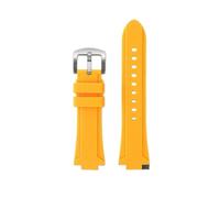 HASGTFM Silicone Rubber Watchstrap 24 * 16mm Convex Joint Black Blue Green Orange Men Watchband Fit For Timex Adventure Tidal IQ T2N720 T2N721(Yellow-S pin)