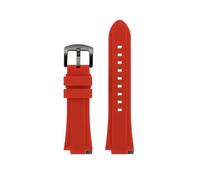 HASGTFM Silicone Rubber Watchstrap 24 * 16mm Convex Joint Black Blue Green Orange Men Watchband Fit For Timex Adventure Tidal IQ T2N720 T2N721(Red-B pin)