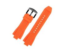 HASGTFM Silicone Rubber Watchstrap 29 * 13mm Convex Joint Black Orange Blue Men Watchband Fit For MICHAEL Fit For KORS MK8184 8729 9020 8730 8761 8152(Orange-B pin)