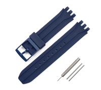 HASGTFM Silicone strap men's pin buckle watch accessories Fit For Swatch SUIK400 SUIB400 Fit For national hero series rubber strap female bracelet(Blue)