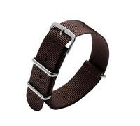 HASGTFM Simple and pure color Outdoor sport Nylon canvas watch belt Waterproof and sweat proof 16 18 20 22 24 Military Watch male strap(1 brown,21mm)