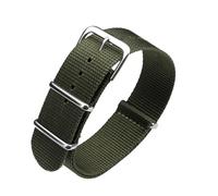 HASGTFM Simple and pure color Outdoor sport Nylon canvas watch belt Waterproof and sweat proof 16 18 20 22 24 Military Watch male strap(19 army green,22mm)