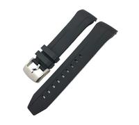 HASGTFM Soft Rubber Silicone Watchband 22mm 21mm Fit For Tissot T120 Seastar T120417 Series Orange Black Diving Watch Strap(Black Silver,22mm)