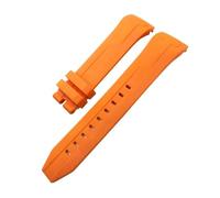 HASGTFM Soft Rubber Silicone Watchband 22mm 21mm Fit For Tissot T120 Seastar T120417 Series Orange Black Diving Watch Strap(Orange No Buckle,21mm)