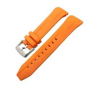 HASGTFM Soft Rubber Silicone Watchband 22mm 21mm Fit For Tissot T120 Seastar T120417 Series Orange Black Diving Watch Strap(Orange Silver,22mm)