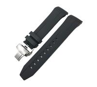 HASGTFM Soft Rubber Silicone Watchband 22mm 21mm Fit For Tissot T120 Seastar T120417 Series Orange Black Diving Watch Strap(Black Silver 1,21mm)