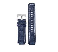 HASGTFM Sports Canvas Watchband Bottom Fit For TIMEX T2N720 T2N721 TW2R55500 24 * 16mm Army Green Brown Men's Watch Strap Bracelet(Blue white -silver)