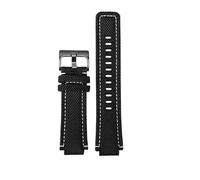 HASGTFM Sports Canvas Watchband Bottom Fit For TIMEX T2N720 T2N721 TW2R55500 24 * 16mm Army Green Brown Men's Watch Strap Bracelet(Black white -black)