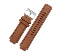 HASGTFM Sports Canvas Watchband Bottom Fit For TIMEX T2N720 T2N721 TW2R55500 24 * 16mm Army Green Brown Men's Watch Strap Bracelet(Light brown-silver)