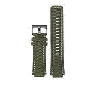 HASGTFM Sports Canvas Watchband Bottom Fit For TIMEX T2N720 T2N721 TW2R55500 24 * 16mm Army Green Brown Men's Watch Strap Bracelet(Green white-black)