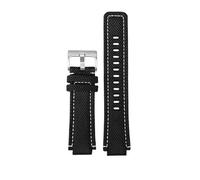 HASGTFM Sports Canvas Watchband Bottom Fit For TIMEX T2N720 T2N721 TW2R55500 24 * 16mm Army Green Brown Men's Watch Strap Bracelet(Black white -silver)