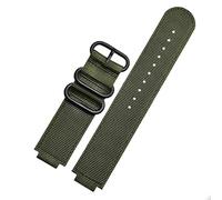 HASGTFM Sports Nylon Watch Belt Accessories 24x16mm Convex End Fit For Casio -GST-B200 Elastic Nylon Watchband Breathable Strap(Army green black)
