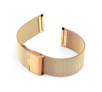 HASGTFM Steel Band Watch Strap Men and Women Metal Woven 14 18 20mm Universal Stainless Steel Bracelet(Rose Gold,16mm)