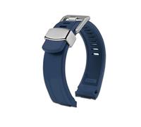HASGTFM Strap Fit For SEIKO Fit For PROSPEX SRPA21J1 SRPE99K1 SRP777J SRPC91J1/25J1 Curved Rubber Watchband Men's Wristband 22mm(B blue silver)
