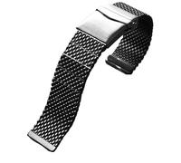 HASGTFM The Thickened Refined Steel Watchband Fit For Breitling Fit For Seiko No.5 Fit For CITIZEN Fit For Sky Eagle Fit For IWC Watch Chain 22mm Men's Watch Strap(Nero)