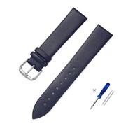 HASGTFM Ultra-thin Leather Watchband 8mm 12mm 14mm 16mm 18mm 20mm 22mm Bracelet Watch Straps Soft Leather Wristwatch Band(Blue,16mm)