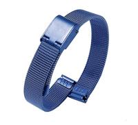 HASGTFM Ultra Thin Stainless Steel Fit For Milan Steel Belt Metal Women's Watch Chain 8 10 12 14mm Fit For Milanes Loop Strap Watchbands(Blue,24mm)
